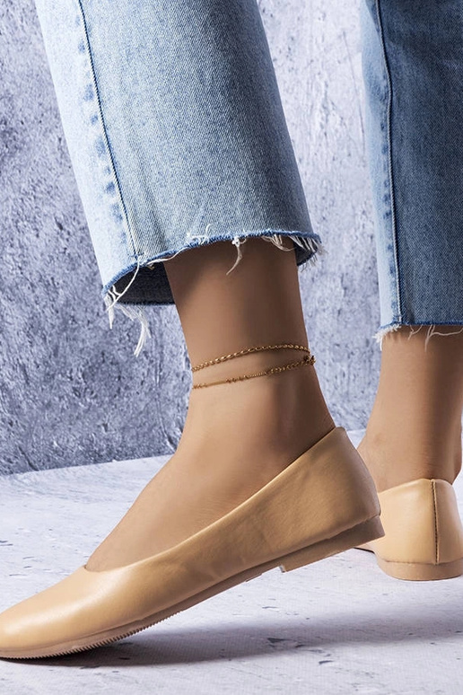 Ballerine beige con sottopiede in...