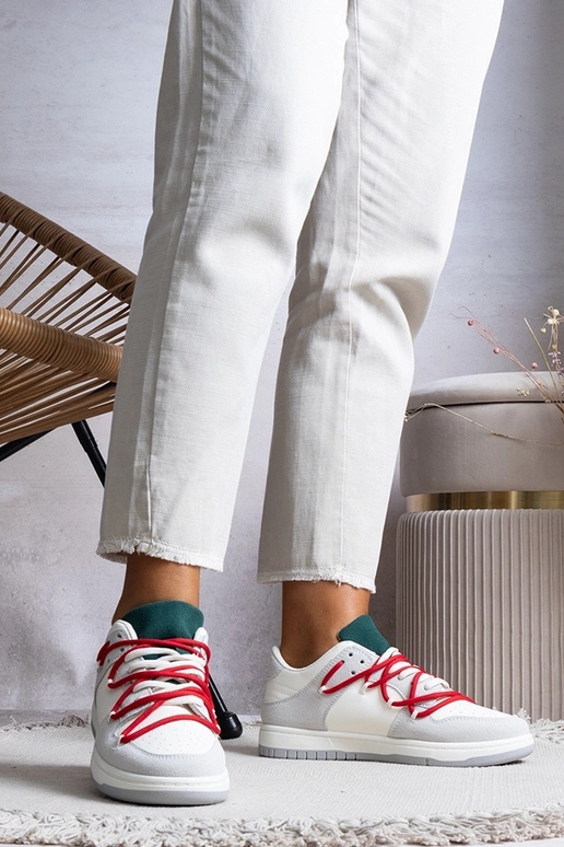 Sneakers da donna grigie con lacci...