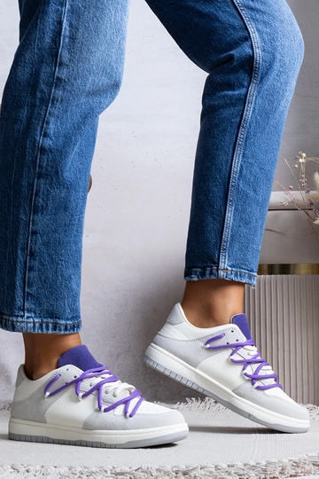 Sneakers grigie sneakers donna lacci viola Arcobaleno
