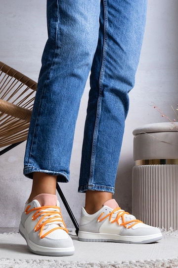 Sneakers da donna grigie, sneakers con lacci, Arcobaleno 2