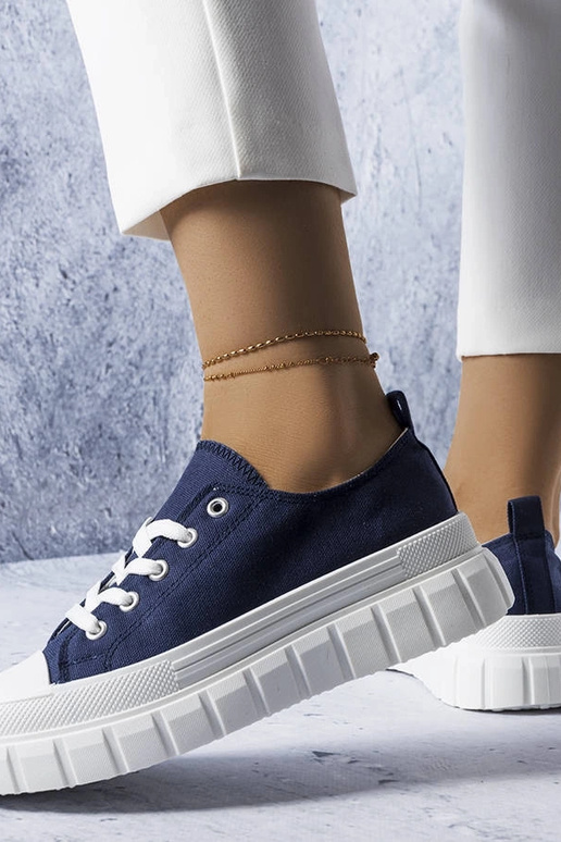 Sneakers con plateau blu navy Bellemare