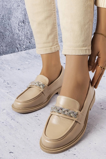 Mocassini beige con zirconi Colette