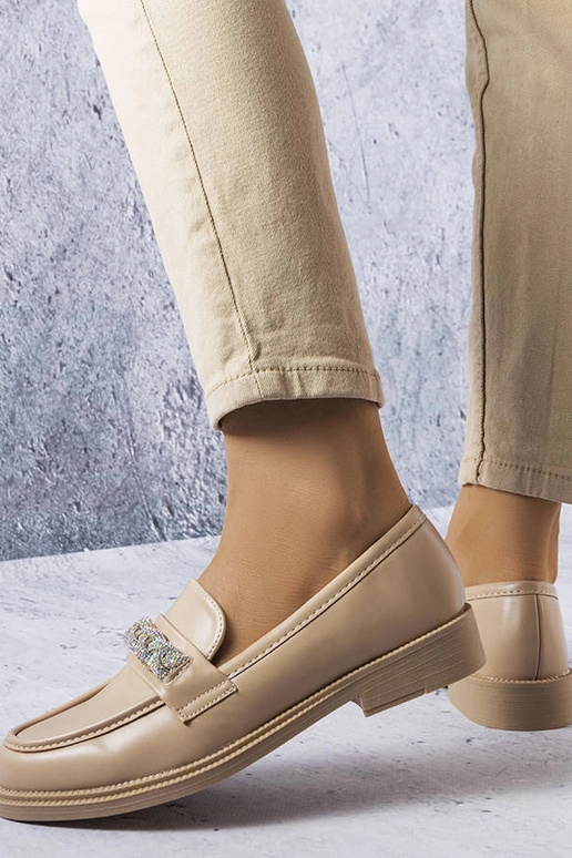 Mocassini beige con zirconi Colette