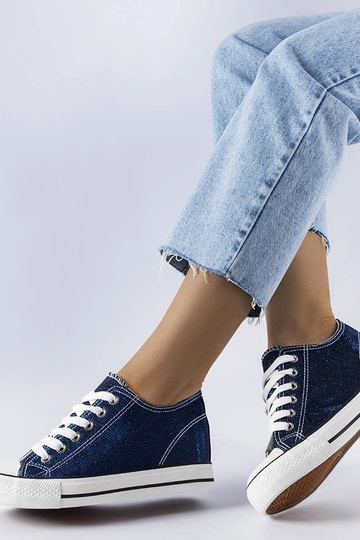 Sneakers con zeppa glitter...