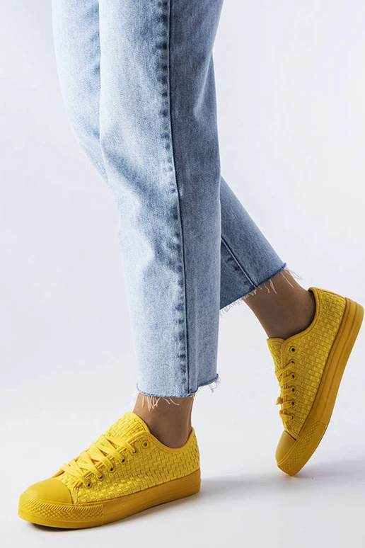 Sneakers Thibodeau gialle intrecciate