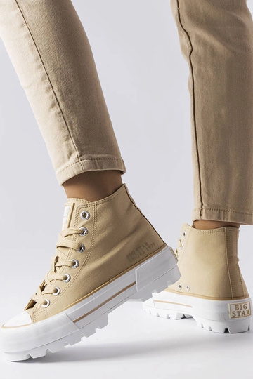 Big Star Sneakers alte alla caviglia da donna beige LL274160 2