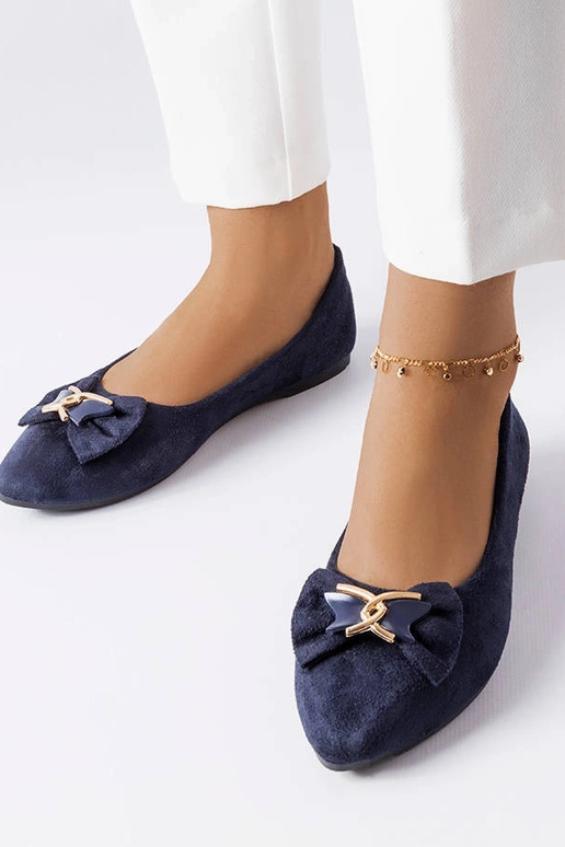 Ballerine blu navy decorate con...