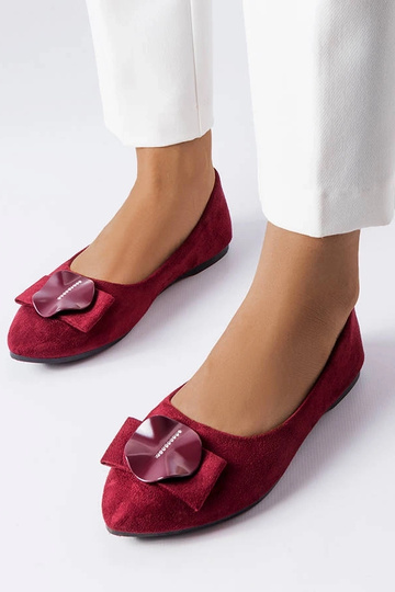 Ballerine bordeaux decorate con zirconi Rémy