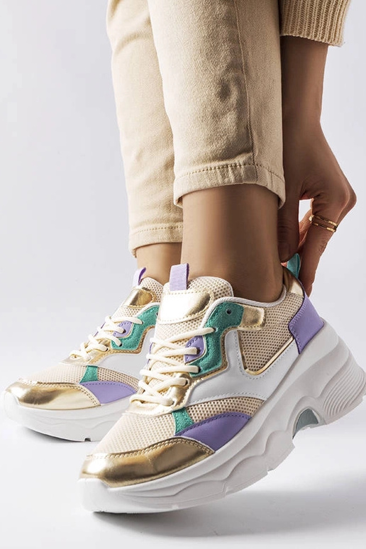 Séguin Sneakers bianche e oro da donna