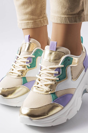 Séguin Sneakers bianche e oro da donna 2
