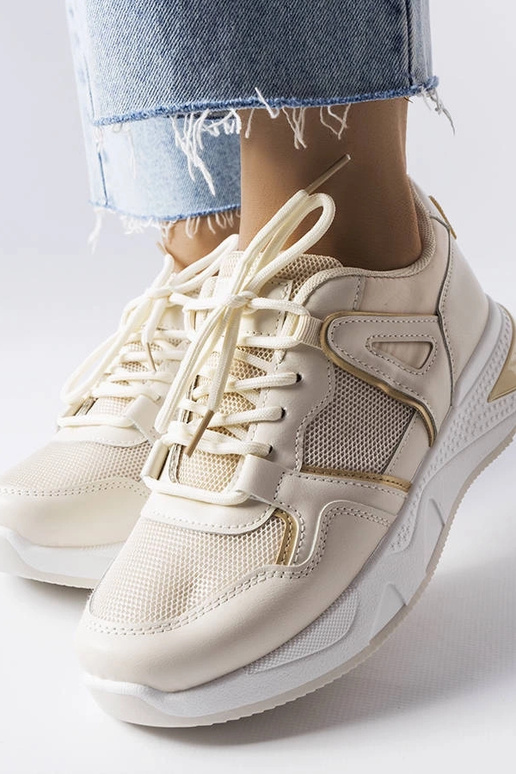 Sneakers beige in materiale misto Caya