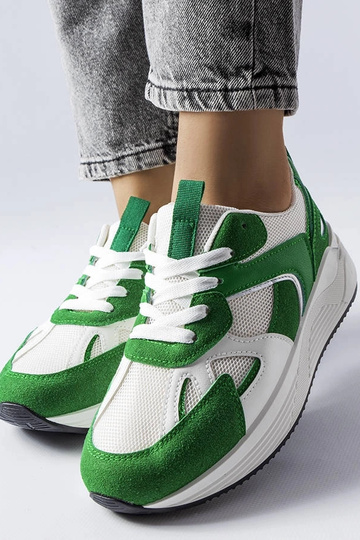 Sneakers verdi in materiali misti Riel