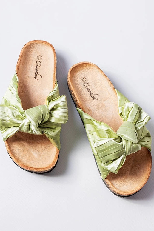 Infradito verdi con fiocco di Duplanty