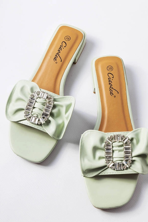 Sandali eleganti verdi con zirconi Fifi