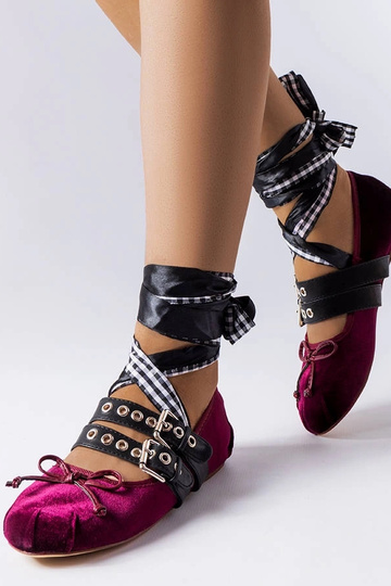 Ballerine bordeaux con...