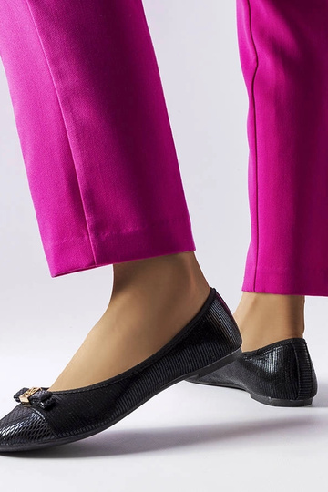 Ballerine nere eleganti con fiocco Lastra 2