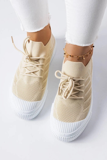 Sneakers in tessuto elasticizzato Polaire beige 2