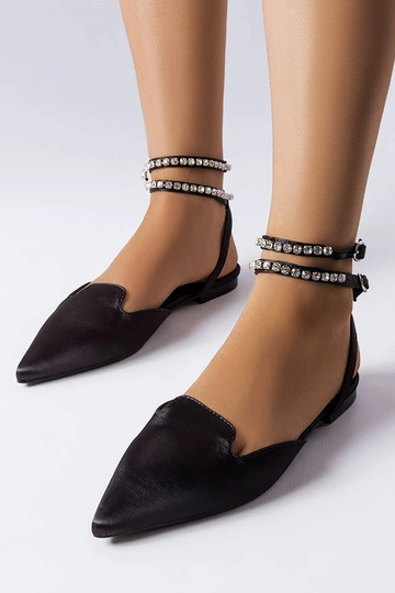 Sandali in raso nero Hewes