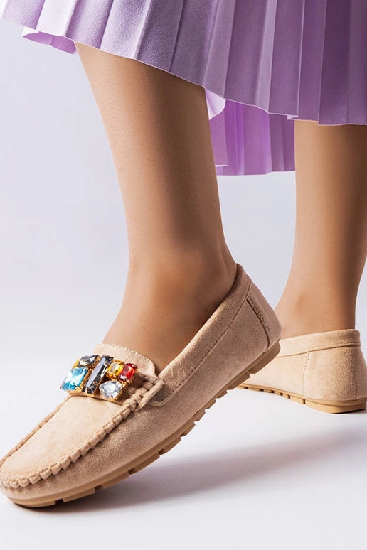 Mocassini beige con sottopiede in...