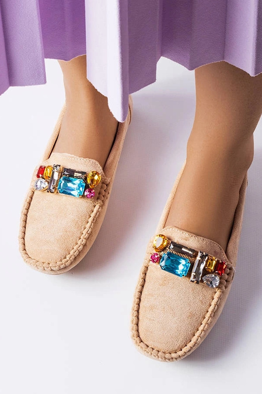 Mocassini beige con sottopiede in...