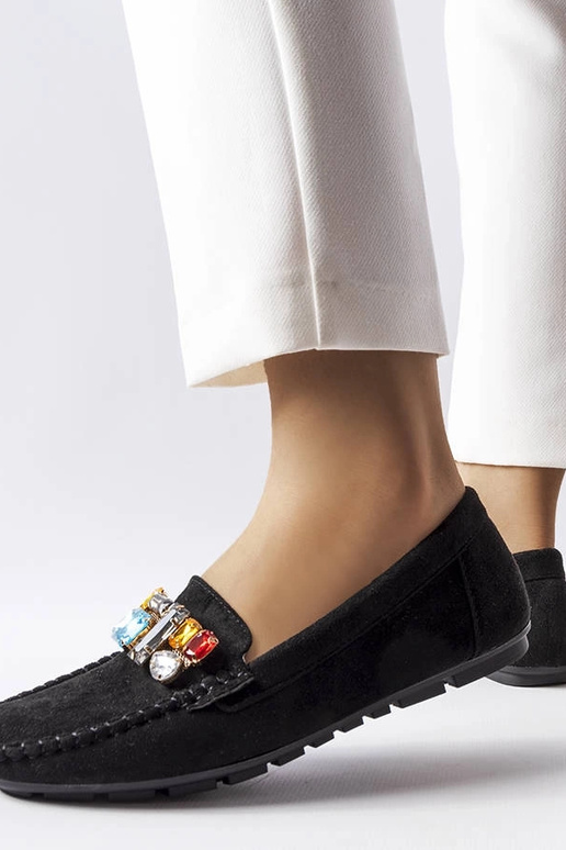 Mocassini neri con soletta in pelle,...