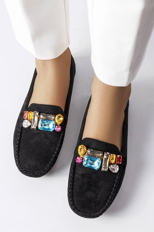 Mocassini neri con soletta in pelle,...