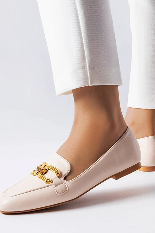 Mocassini beige con fibbia Rousseau