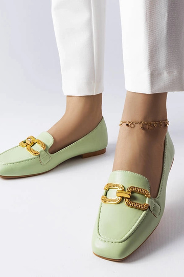 Mocassini verdi con fibbia...