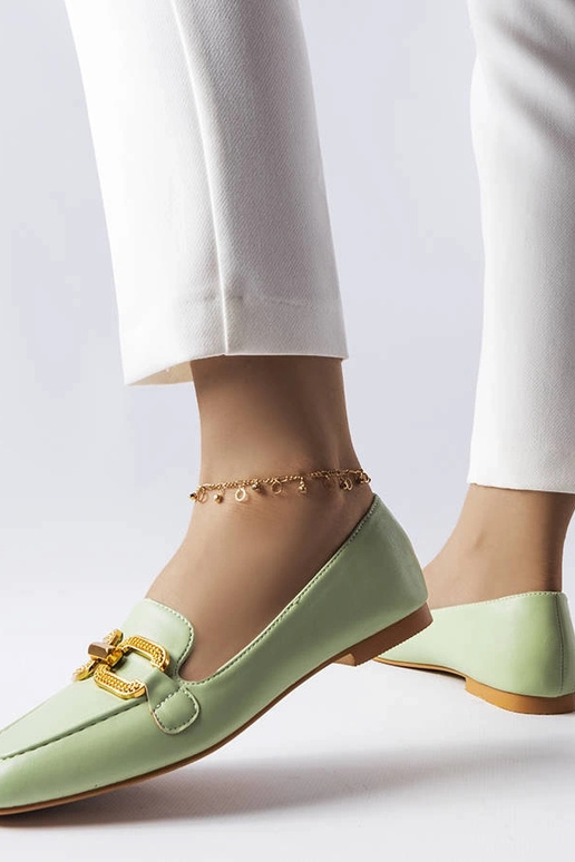 Mocassini verdi con fibbia Rousseau