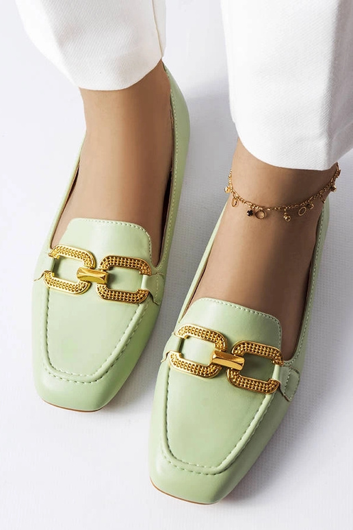 Mocassini verdi con fibbia Rousseau