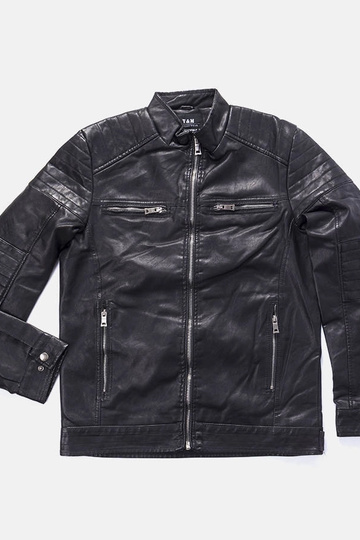 Giacca in similpelle nera da uomo Guertin
