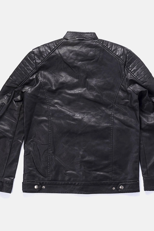 Giacca in similpelle nera da uomo...