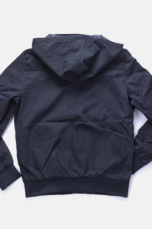 Giacca a vento con cappuccio blu navy...