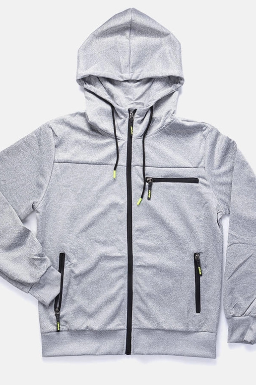 Felpa con cappuccio grigio chiaro da...