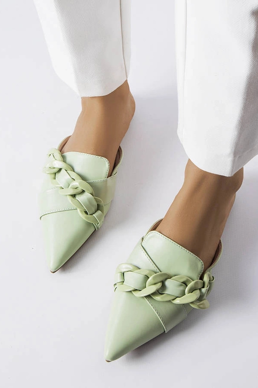 Infradito eleganti verdi con catena...