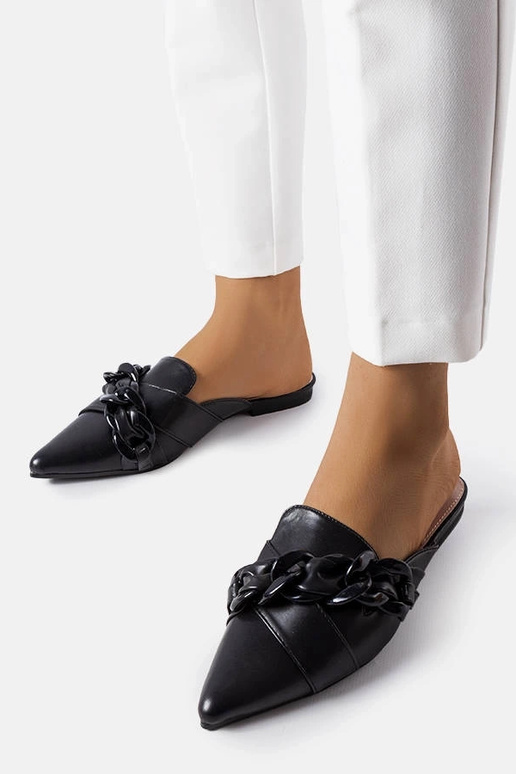 Infradito nere eleganti con catena...