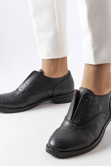 Scarpe donna nere in similpelle chiuse Morel