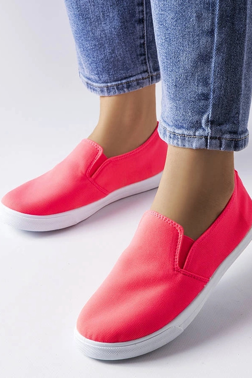 Sneakers slip-on in tessuto rosa...