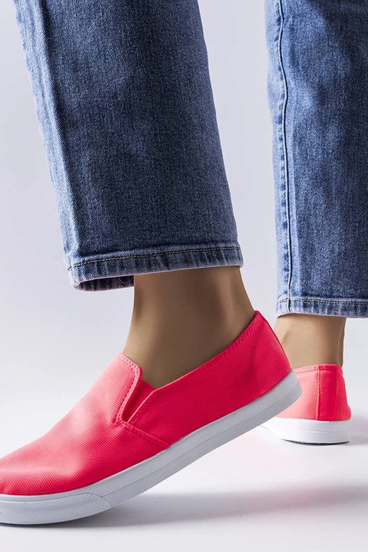 Sneakers slip-on in tessuto rosa...