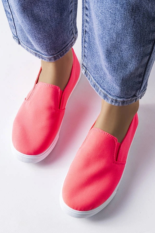 Sneakers slip-on in tessuto rosa...