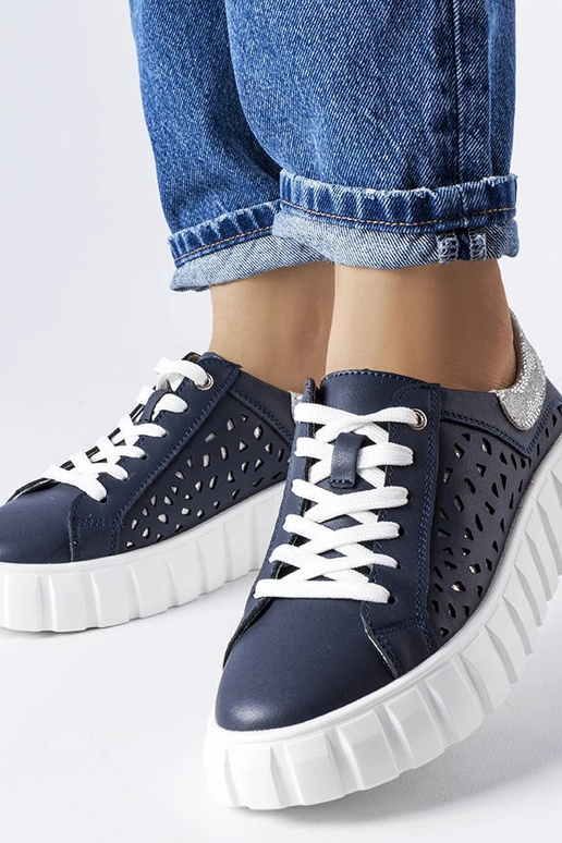 Scarpe sportive blu scuro con...