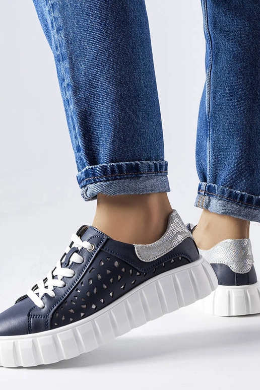 Scarpe sportive blu scuro con...