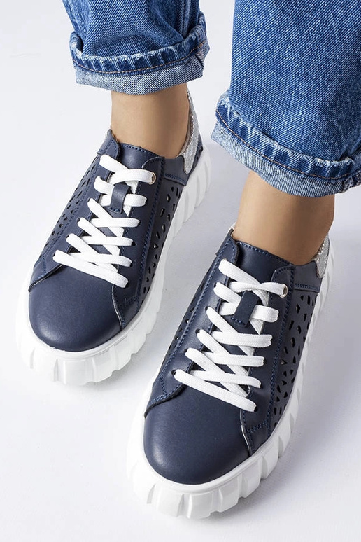 Scarpe sportive blu scuro con...