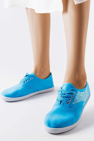 Sneakers blu con strass...