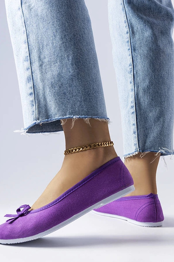 Ballerine in tessuto viola Gendron 2