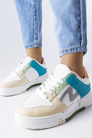 Scarpe con plateau Harter beige e blu