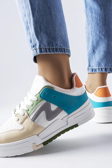 Scarpe con plateau Harter beige e blu 2