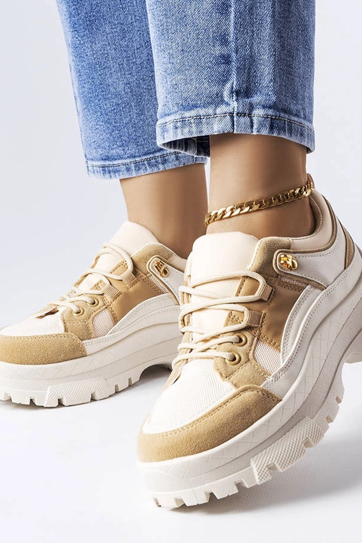 Scarpe sportive marroni con suola...