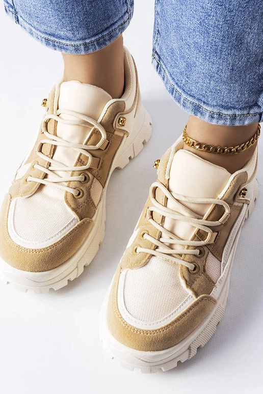 Scarpe sportive marroni con suola...