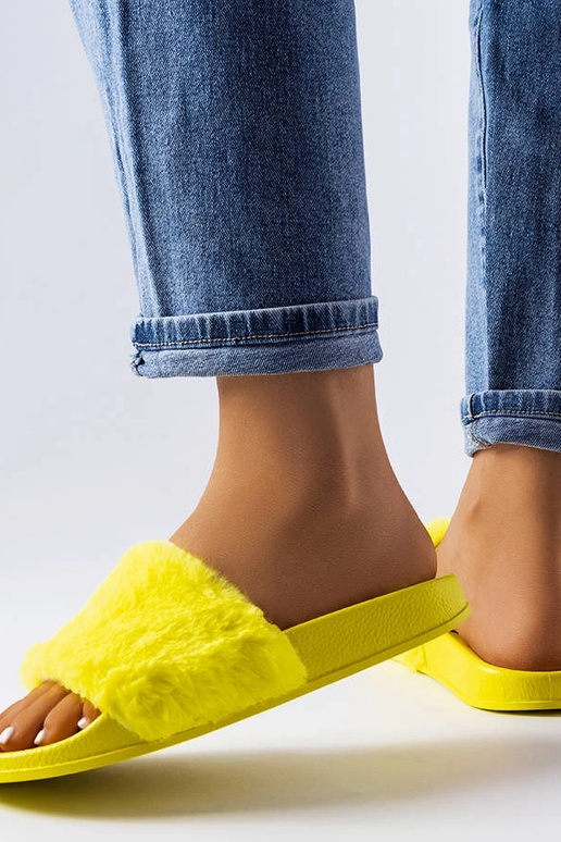 Infradito Raffaele in pelliccia gialla